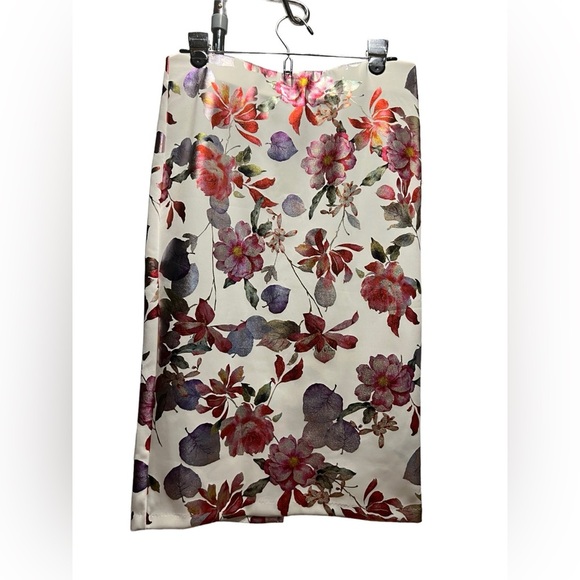EC ECI METALIC FLORAL PENSIL SKIRT In Excellent used condition.no flaws - Picture 7 of 8